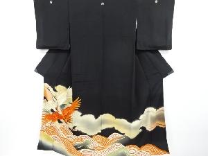 アンティーク　波に群鶴模様刺繍留袖